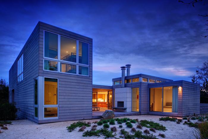 The Exterior of an Amagansett Home by Stelle Architects