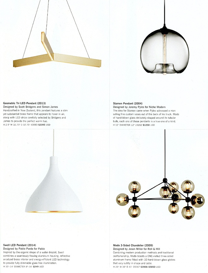 modern lighting inside Design Within Reach catalog