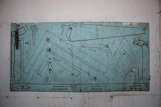 A tool rack from the Tallix Bronze Foundry