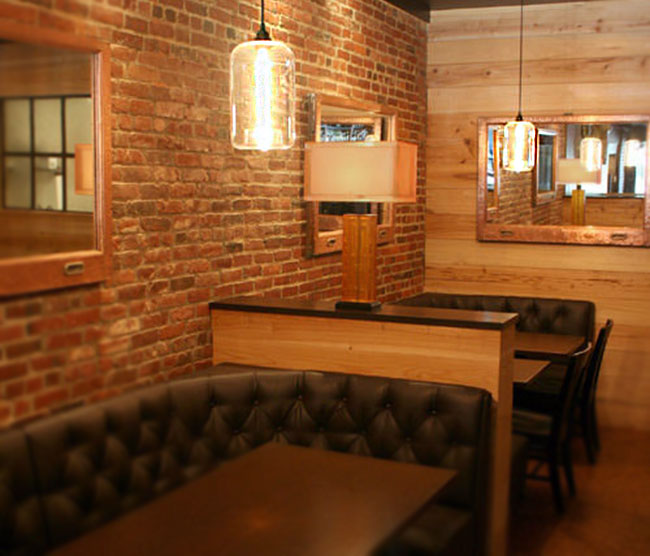 Crystal Pod Modern Pendant Lighting Hang Over Booths at The Gallows