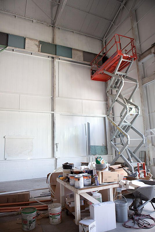 Monument Gray is the color of choice for the gantry