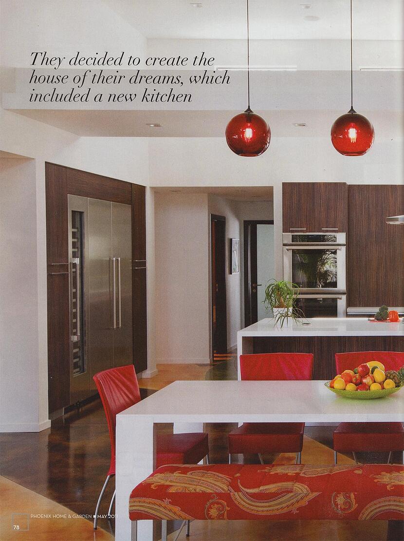 Two of the Three Crimson Solitaire Pendant Lights