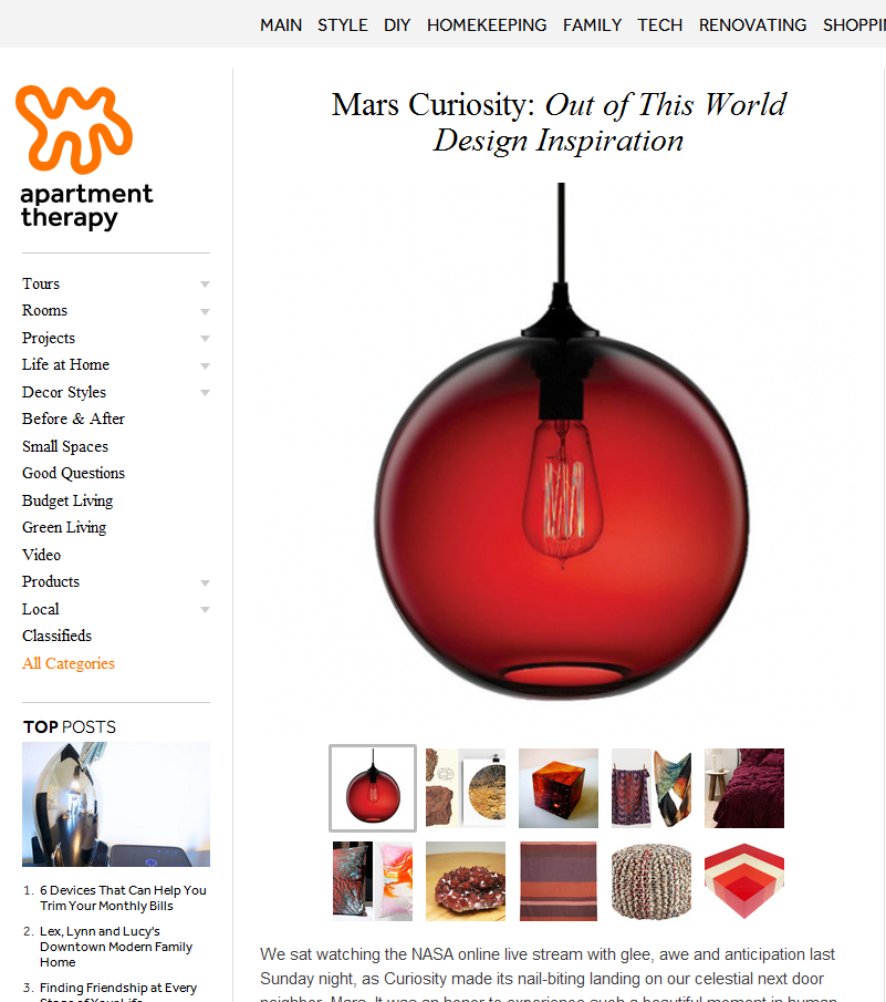 Niche Modern Solitaire Modern Pendant in Crimson