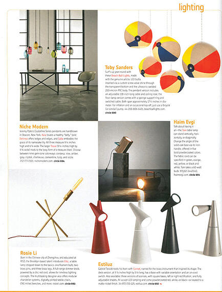 modern lighting inside Interior Design magazine