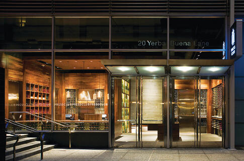 Press Club wine shop featuring Niche Modern commercial pendant lighting