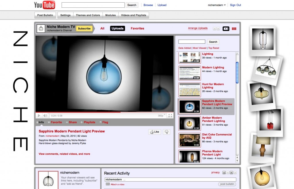 Updated Theme for the Niche Modern Contemporary Lighting Channel