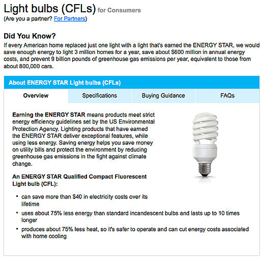 CFL light bulbs