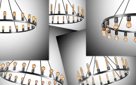 Bare Bulb Spark Chandeliers by Niche Modern