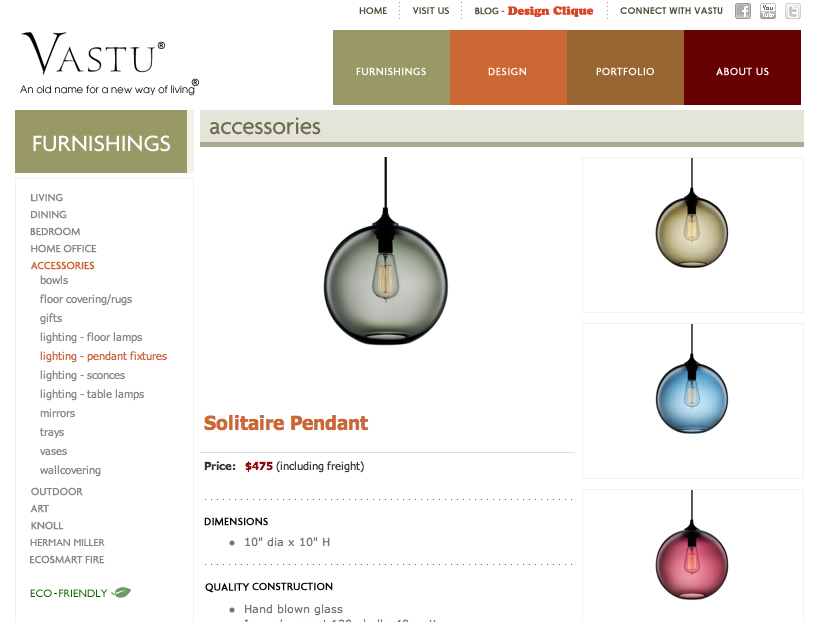 Niche Modern landing page on Vastu website