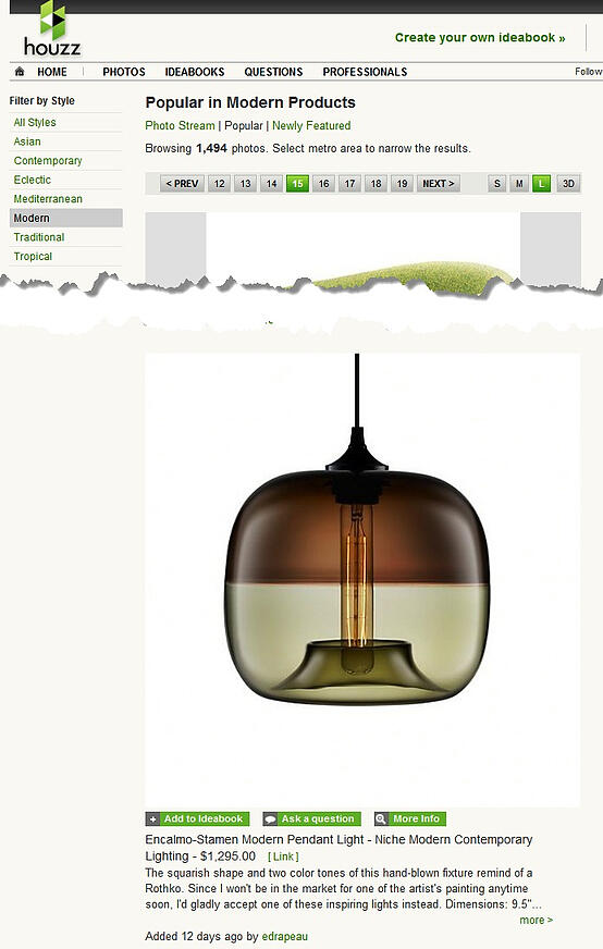 Houzz.com - Popular Modern Products: Niche Modern Pendants