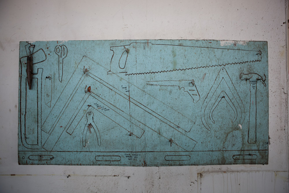 A tool rack from the Tallix Bronze Foundry