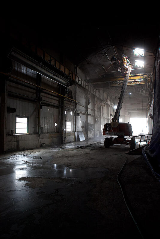 View from the rear of the future Niche Modern Glass Studio