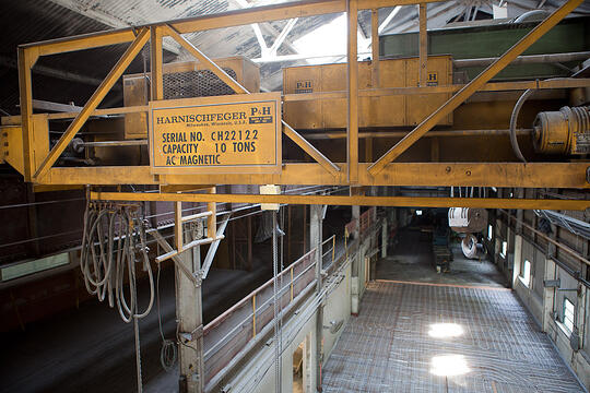 Up high next to the 10 ton crane in the former Tallix Art Foundry