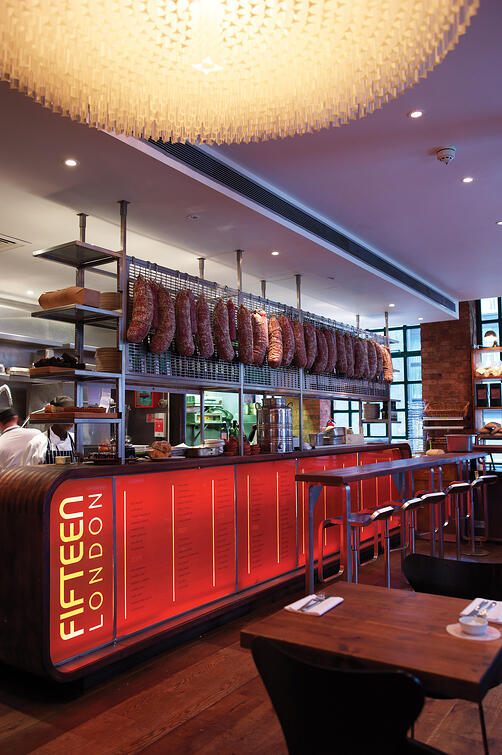 Niche Modern Lighting featured at Jamie Oliver's Fifteen