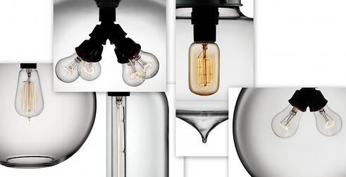 Filamen Bulb Pendants with Edison Filament Bulbs