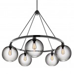 Sola 36 Contemporary Chandelier with Solitaire Pendants in Crystal