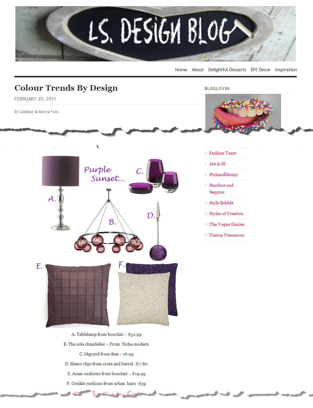 Niche Modern Plum Sola Chandelier on LS Design Blog