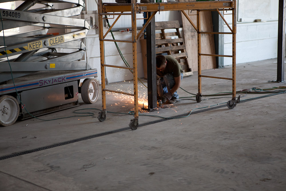 Assembling the hood room in the Niche Modern Hot Shop