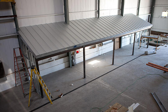 A hood room is now in place at the Niche Modern Glass Studio