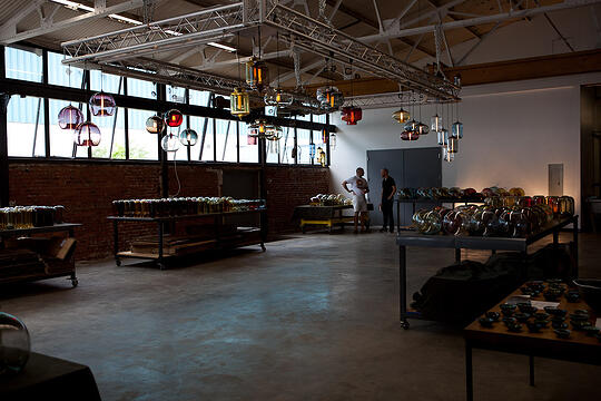 Our new warehouse space inside of the Niche Modern Glass Studio