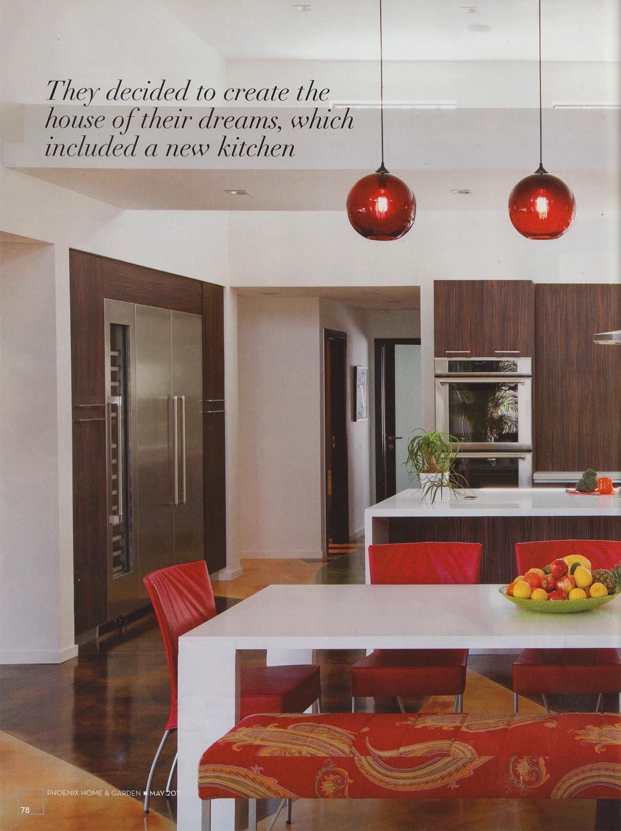 Two of the Three Crimson Solitaire Pendant Lights