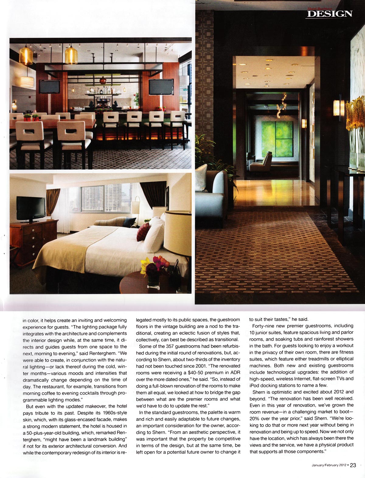 Hoyt's Restaurant in Chicagos' Hotel 71 features Niche Pod and Bell Jar Pendant Lights