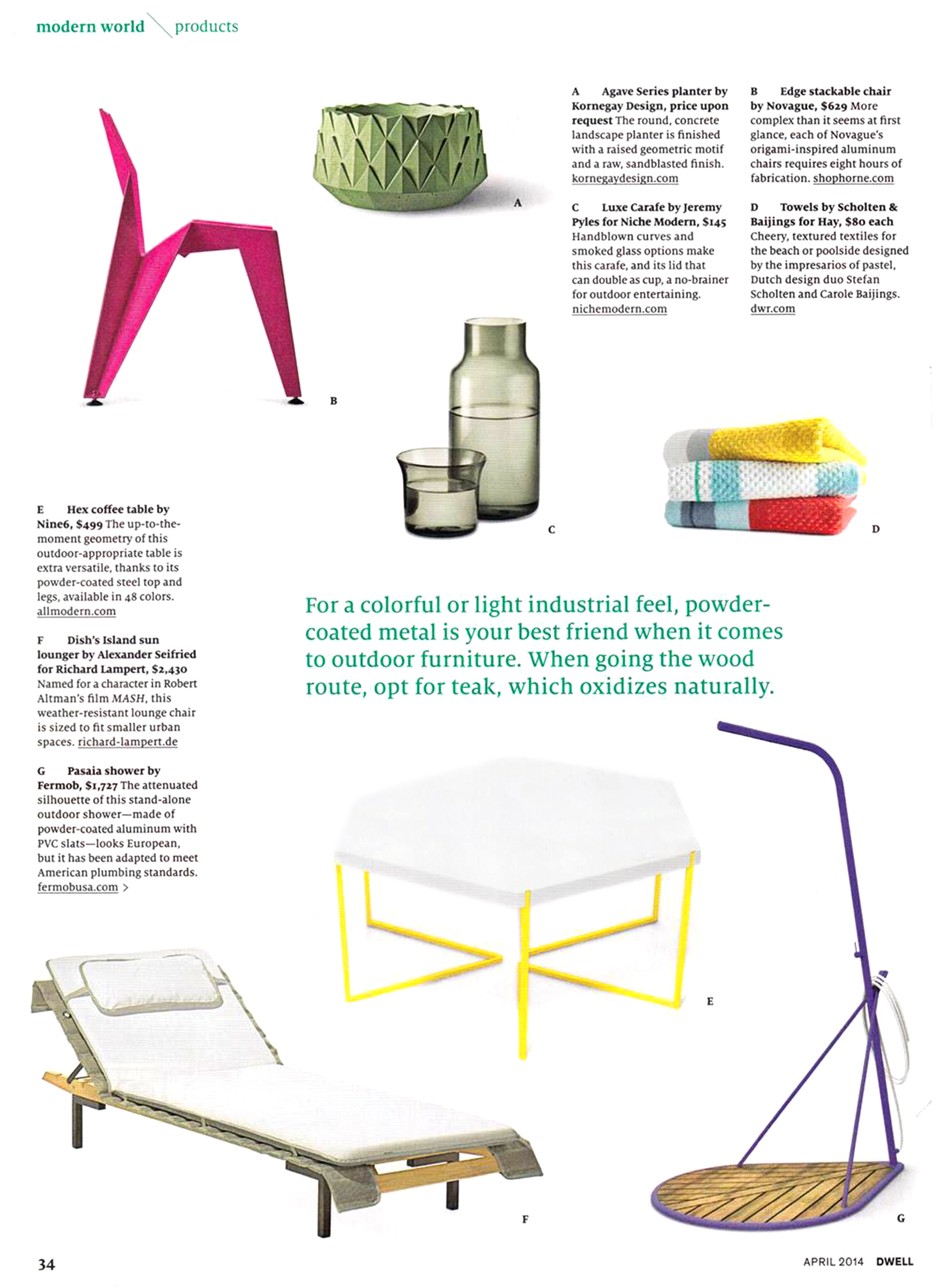 Niche Modern Luxe Carafe Set Featured in April Edition of Dwell Magazine