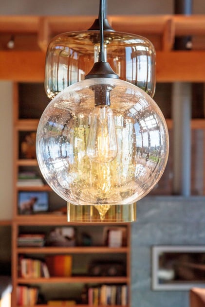 Handmade Niche glass lighting pendant effervescent solitaire