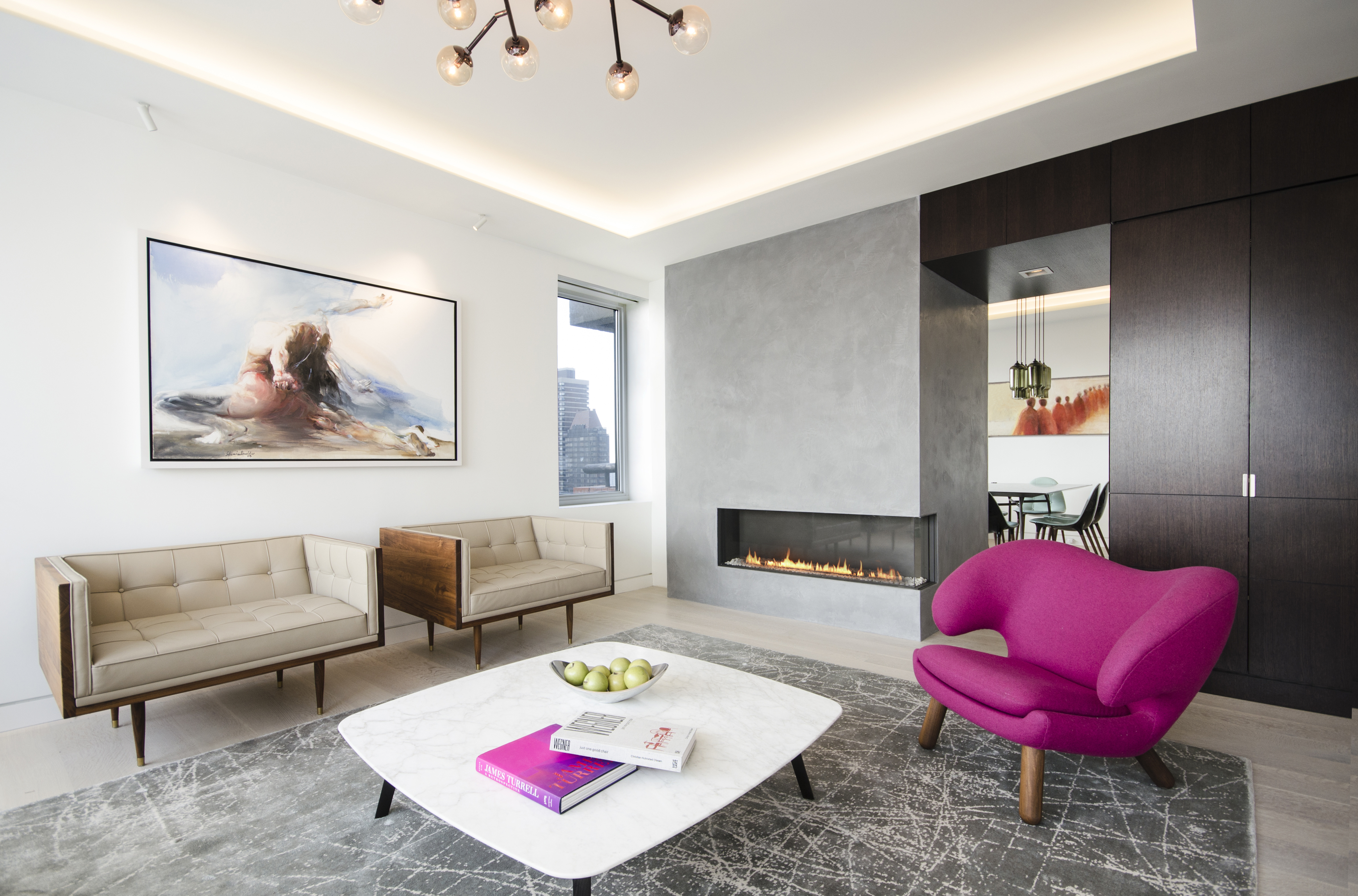 Upper East Duplex Pack-6 Pharos Canopy Glass Lighting Living Room