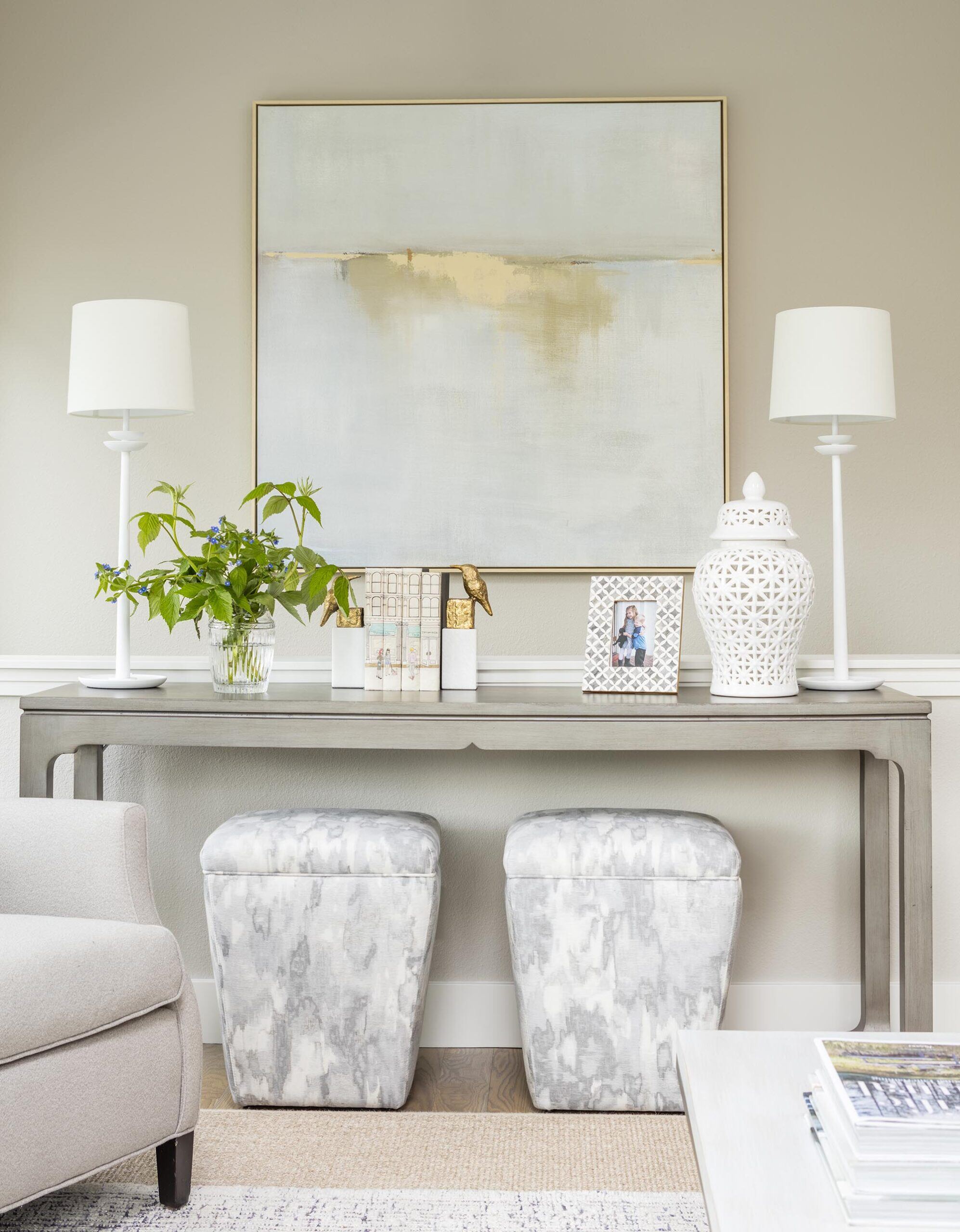 Contemporary Home Featuring Handmage Glass Lighting
