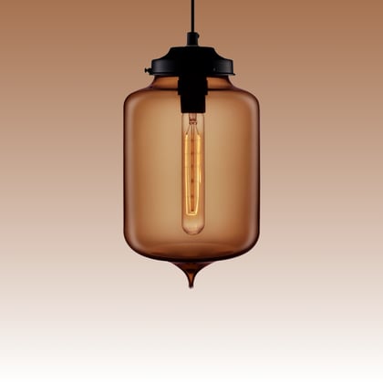 Niche Handmade Glass Pendant Turret Chocolate