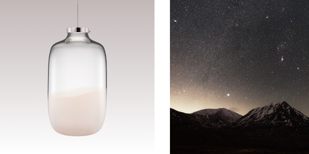 Handmade Modern Glass Pendant Lighting Brava Tall Opaline Ombra