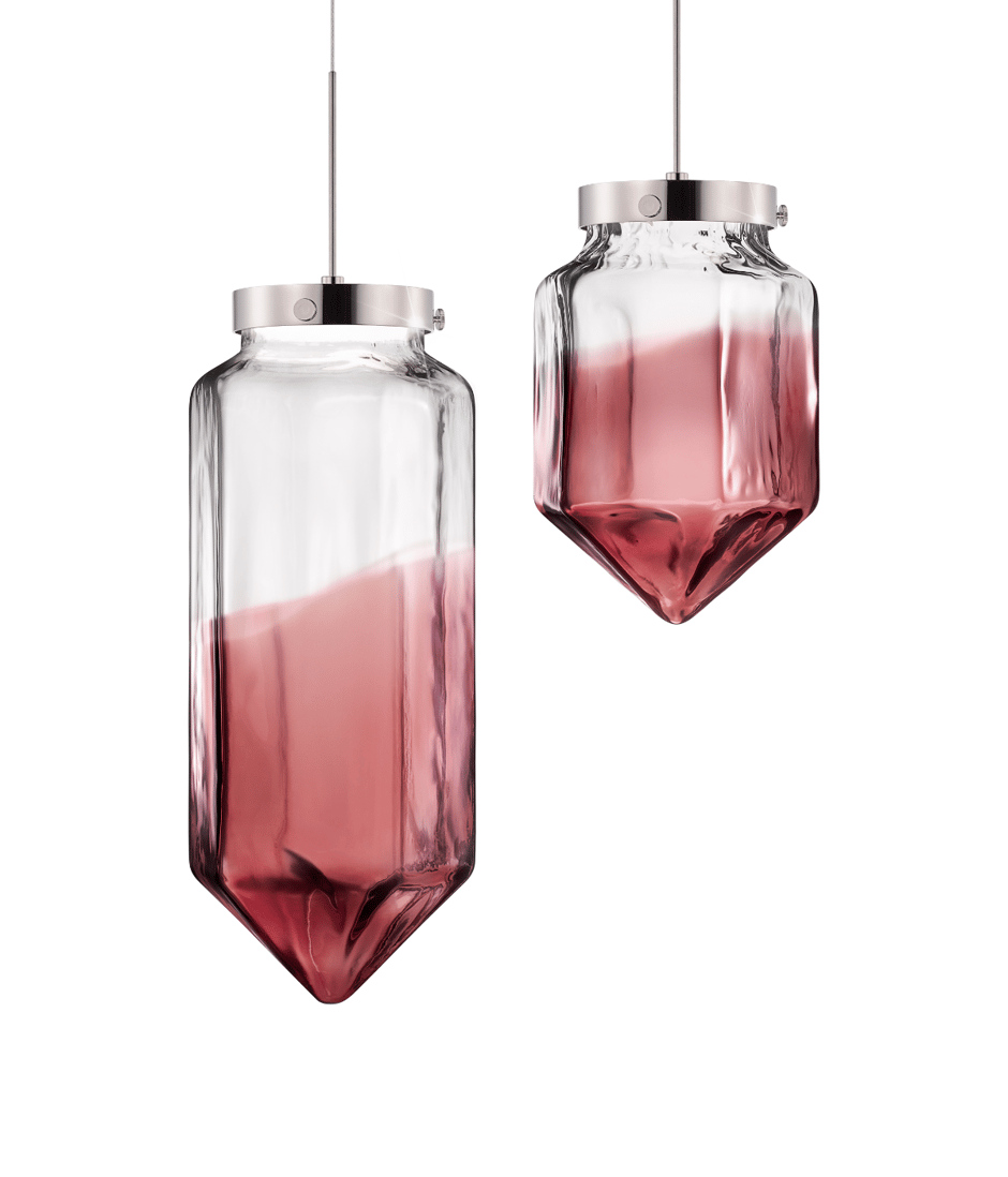 Handmade Modern Glass Pendant Facet Grand Fig Ombra
