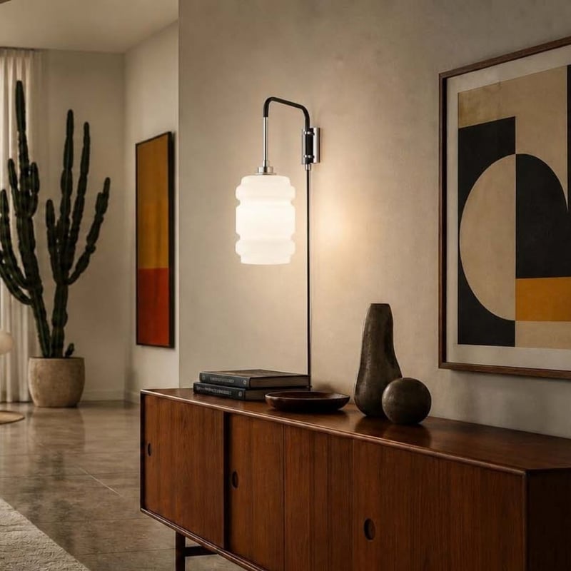 Delinea Opalia Swing Sconce PN MB Entryway