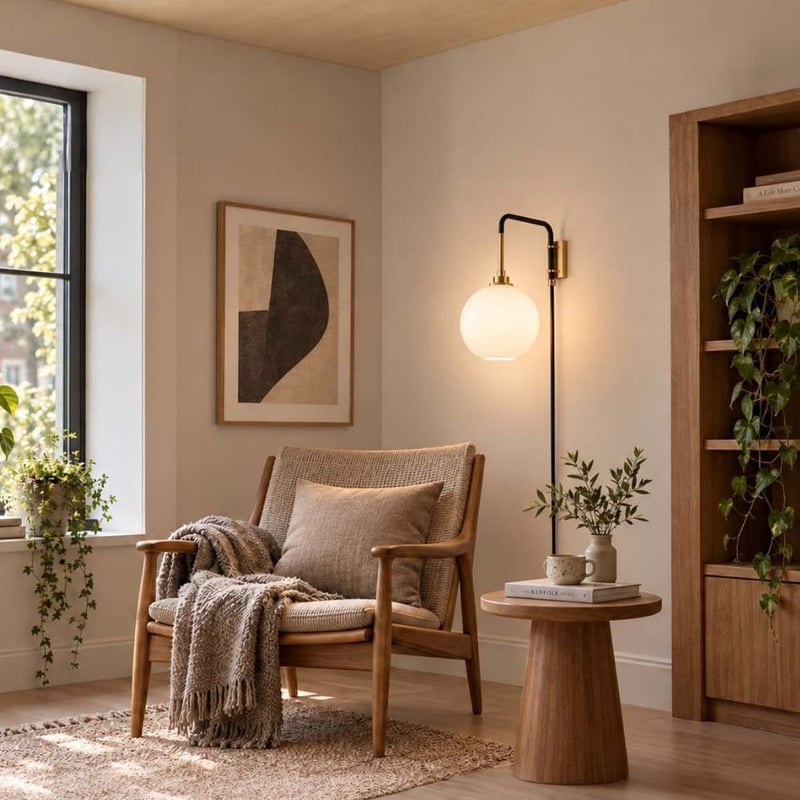 Lutron x Niche Solitaire Opalia Swing Sconce