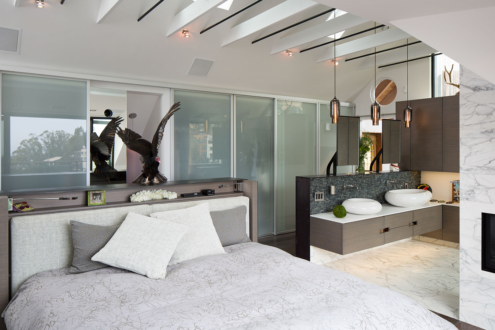 Modern Glass Bathroom Lighting - Chocolate Pharos Pendant Lights