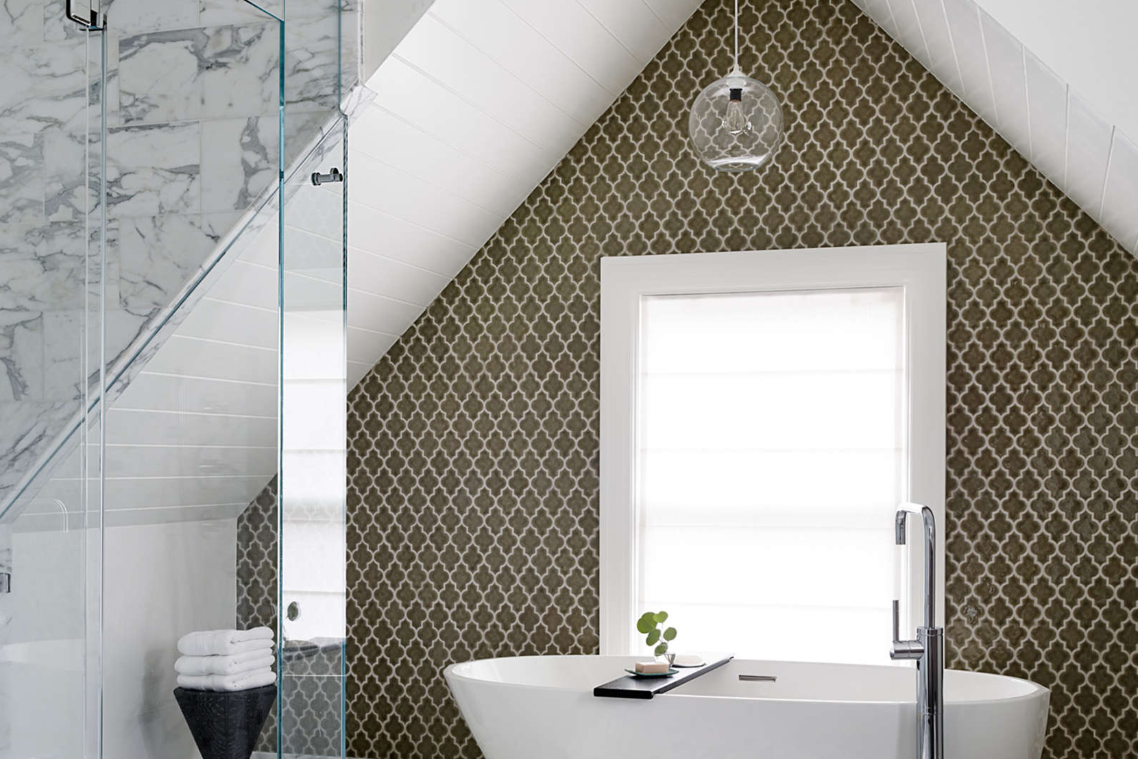 Modern Glass Bathroom Lighting - Crystal Solitaire Pendant Lights