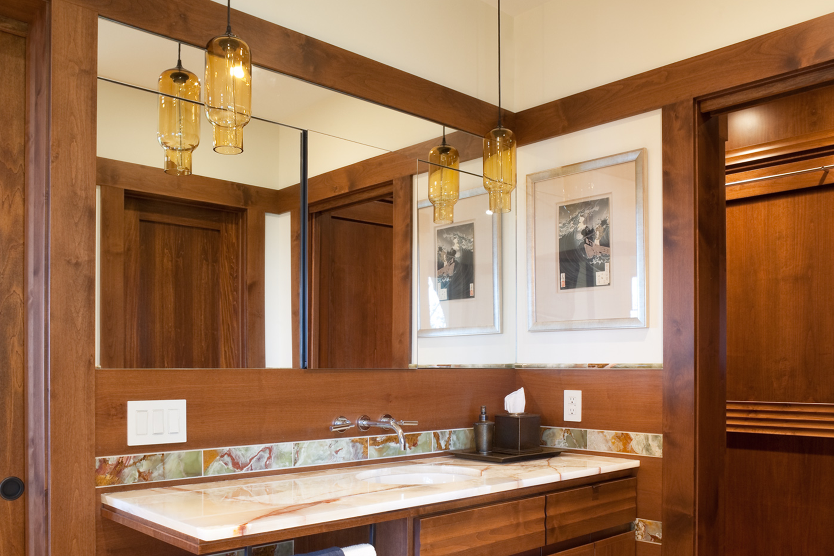 Modern Glass Bathroom Lighting - Amber Pharos Pendant Lights Modern Glass Bathroom Lighting - Amber Pharos Pendant Lights