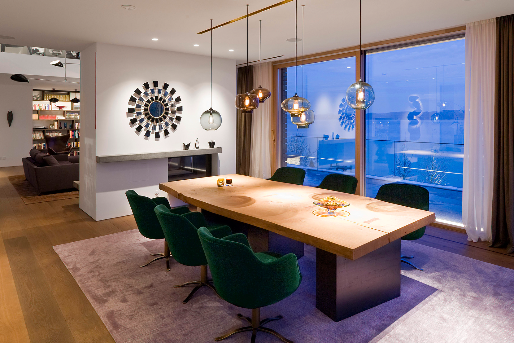 Modern Glass Dining Room Lighting - Mixed Glass Pendant Lights