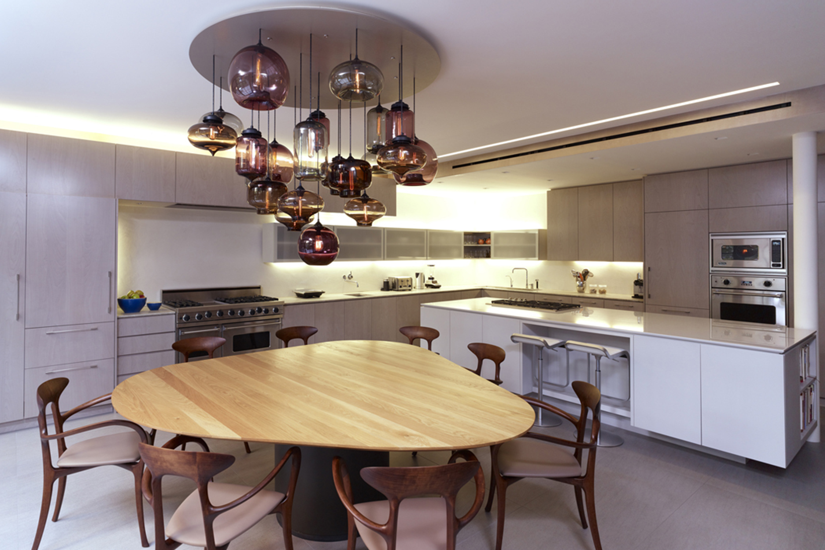 Modern Glass Dining Room Lighting - Mixed Glass Pendant Lights