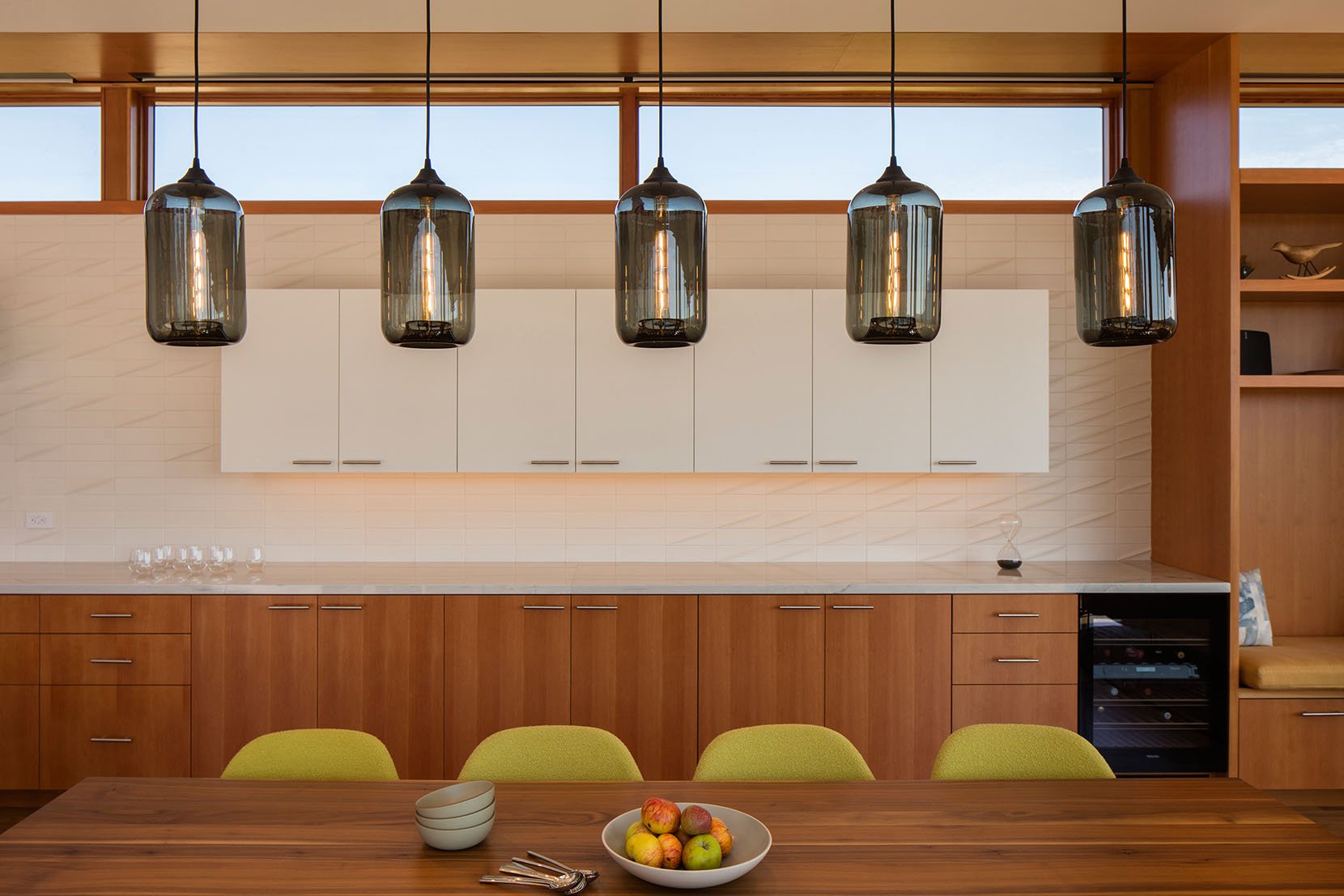 Modern Glass Dining Room Lighting - Gray Pod Pendant Lights
