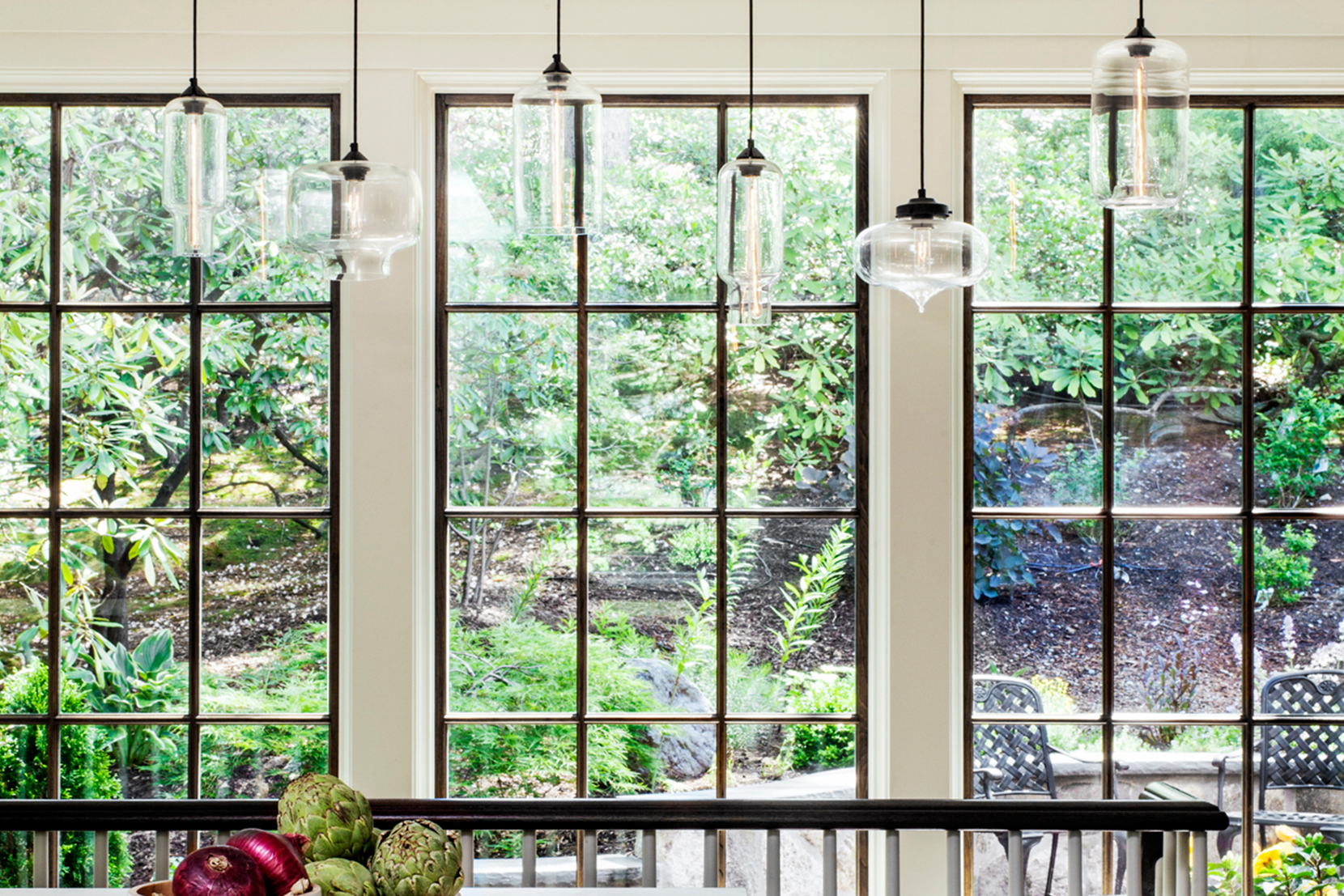 Modern Glass Entry Way Lighting - Mixed Crystal Glass Pendant Lights