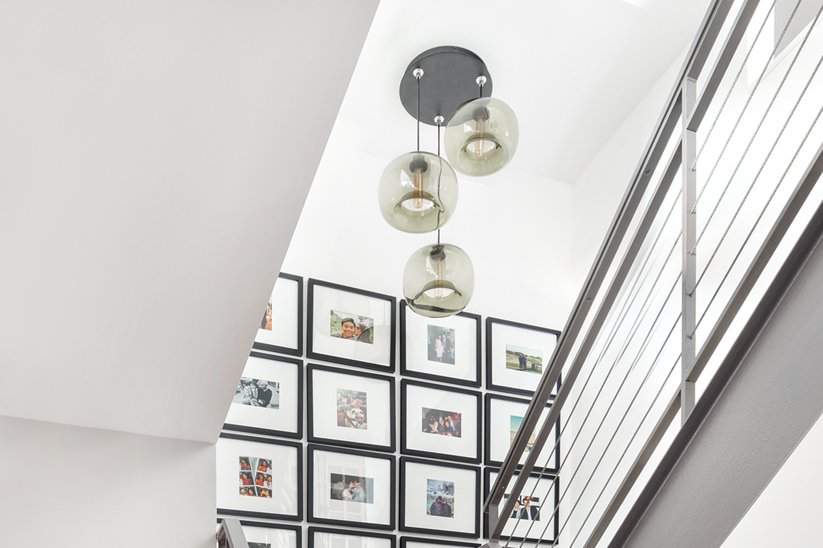 Modern Glass Entry Way Lighting - Smoke Encalmo Stamen Pendant Lights Modern Glass Entry Way Lighting - Smoke Encalmo Stamen Pendant Lights