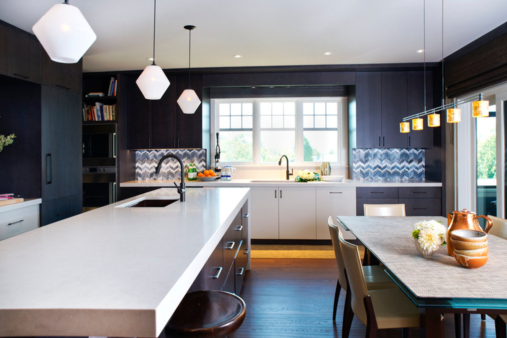 Modern Kitchen Lighting - Opaline Trove Pendant Lights