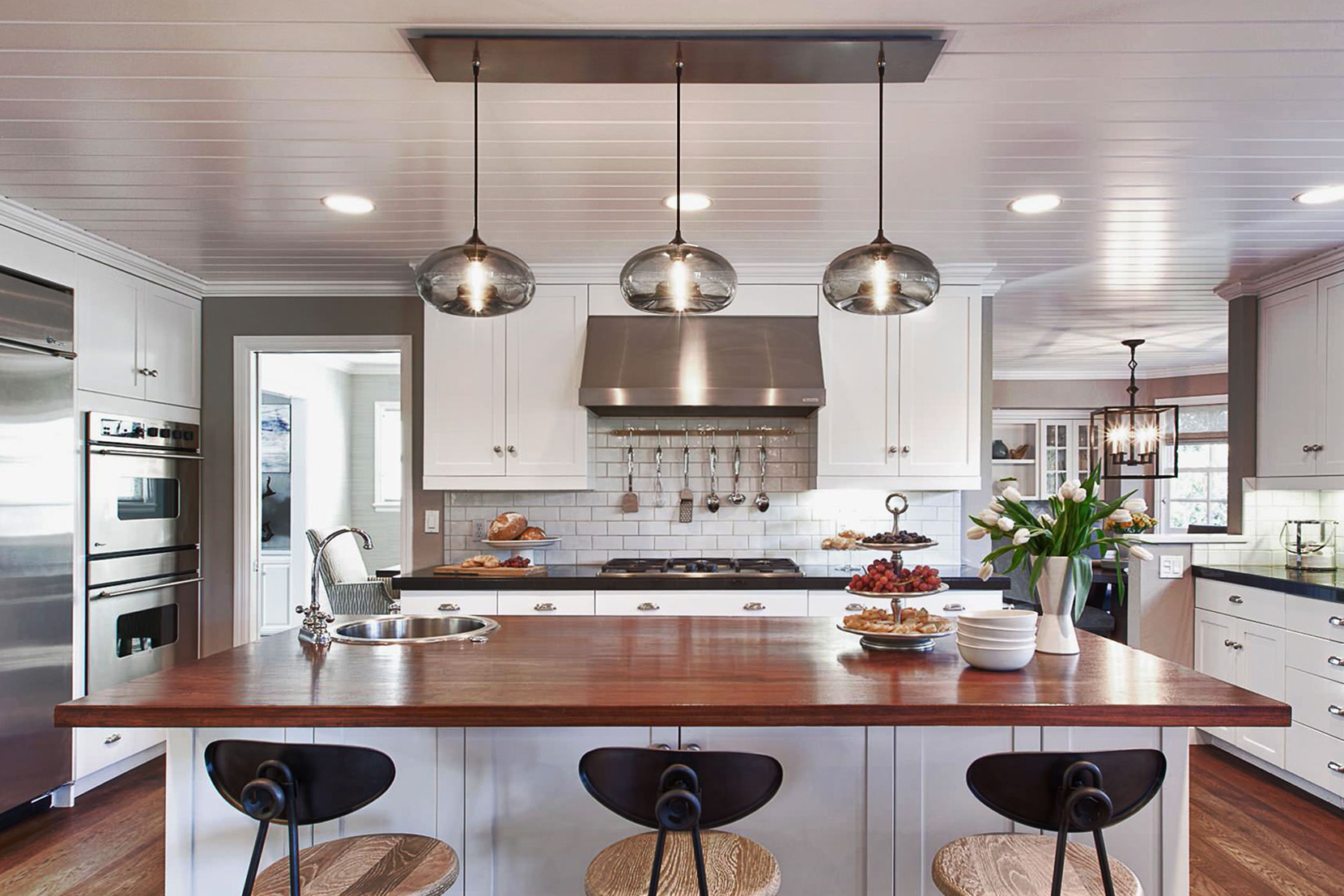 Modern Kitchen Lighting - Linear-3 - Gray Aurora Pendant Lights
