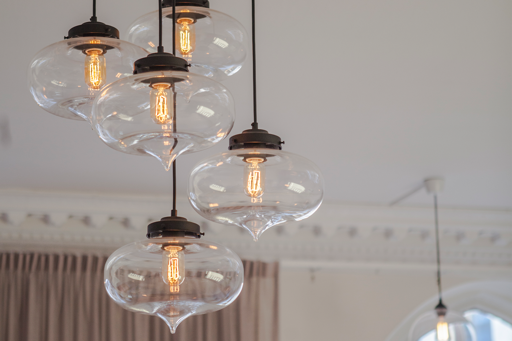 Modern Glass Office Lighting - Crystal Minaret Pendant Lights