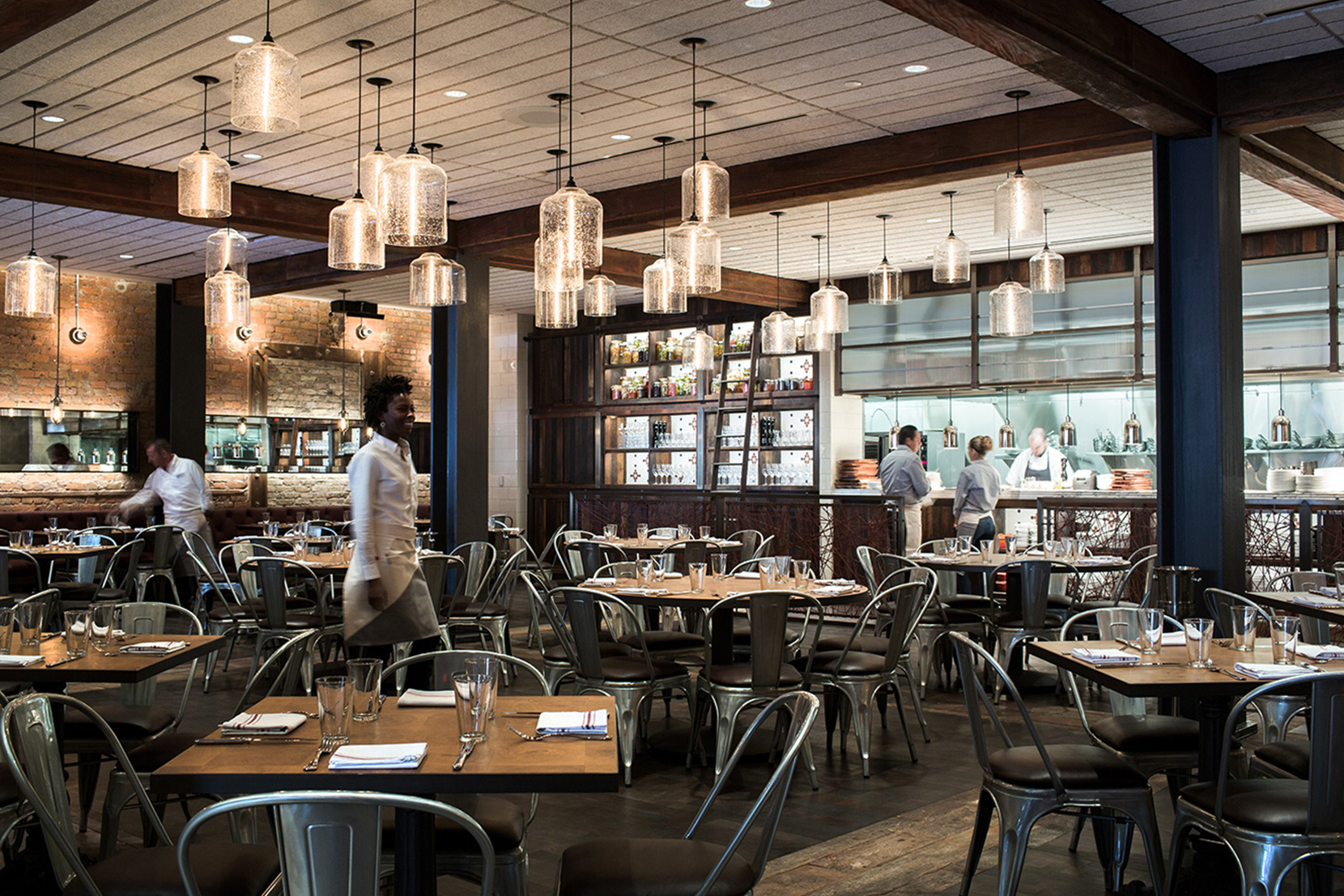 Modern Glass Restaurant Lighting - Effervescent Bell Jar Pendant Lights