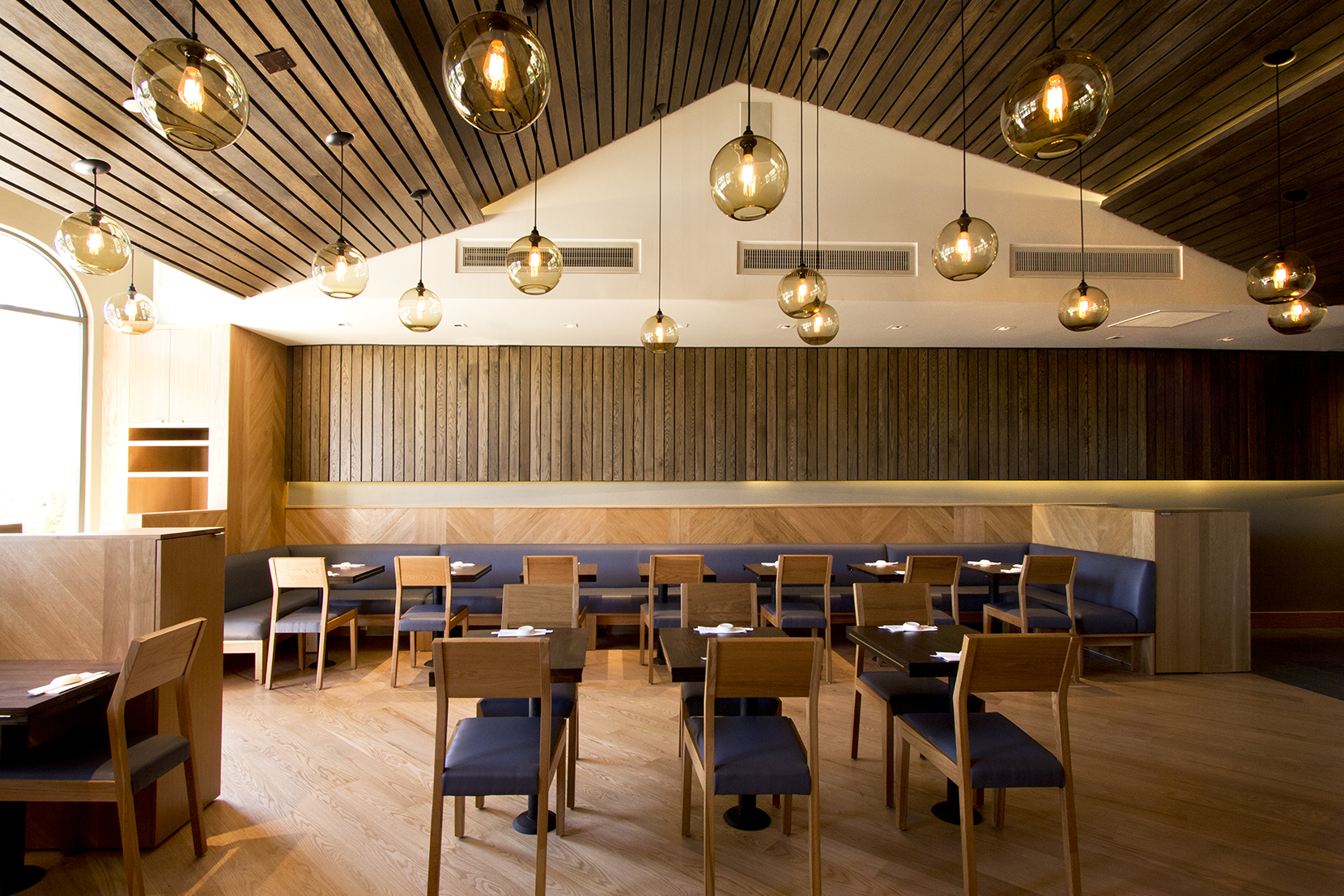 Modern Glass Restaurant Lighting - Smoke Solitaire Pendant Lights