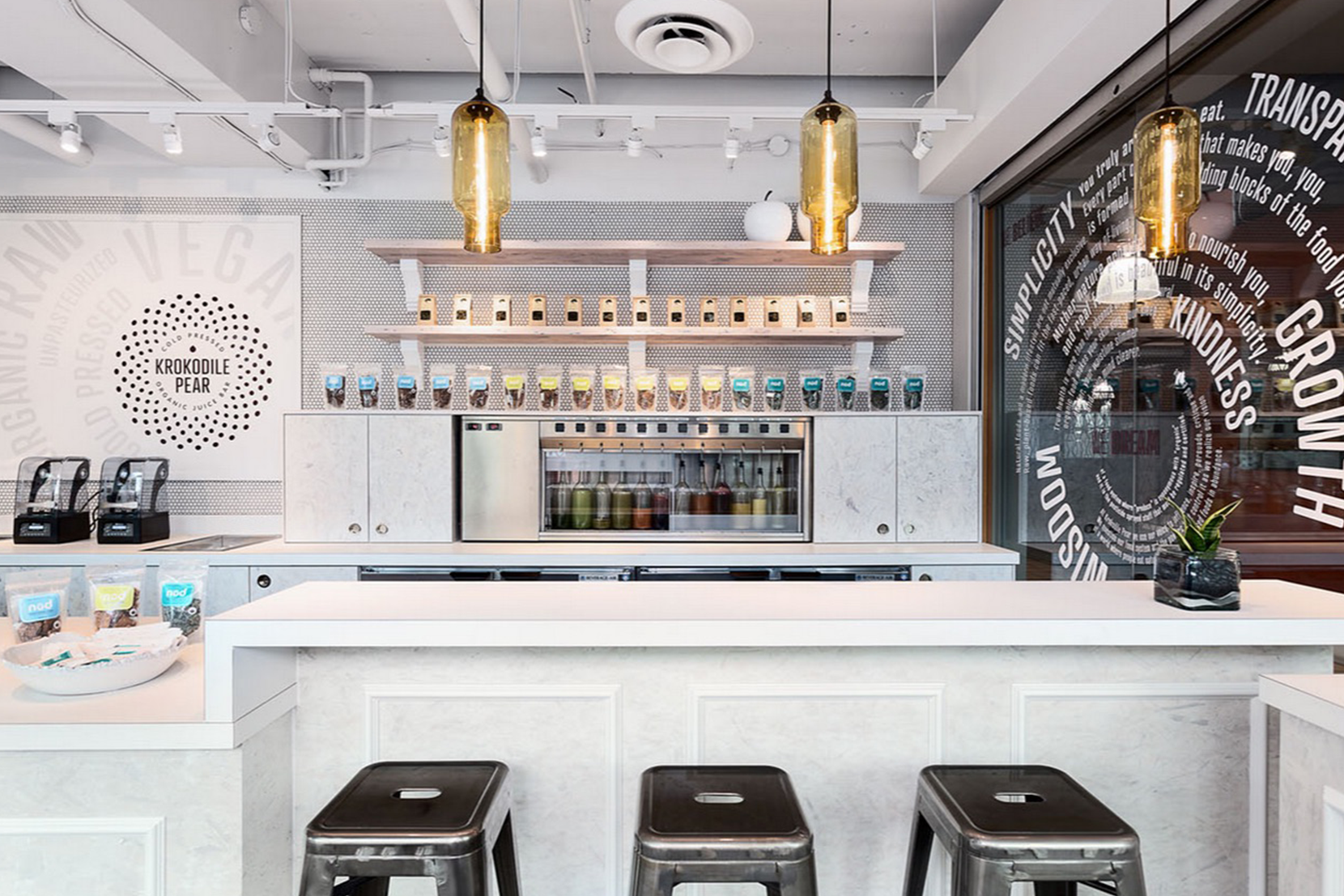 Modern Glass Restaurant Lighting - Amber Pharos Pendant Lights