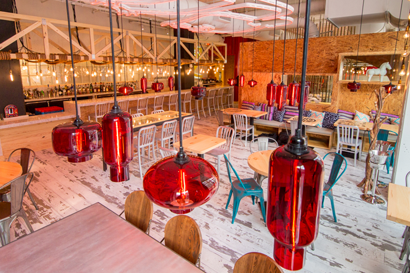 Modern Glass Restaurant Lighting - Crimson Pendant Lights